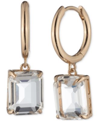 Lauren Ralph Lauren - Gold-Tone Light Blue Stone Huggie Drop Earrings
