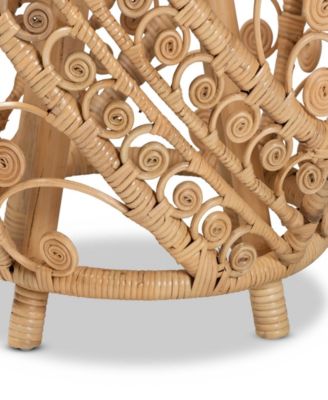 20.5" Finished Rattan Saranna Modern Bohemian End Table