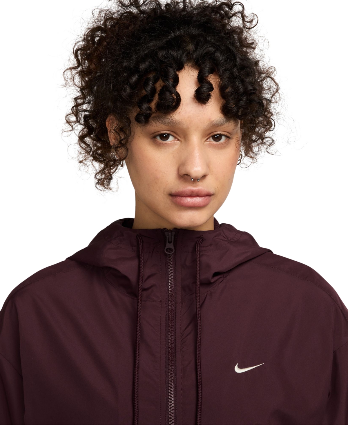 Nike Women's Sportswear Classic Zip-front Hooded Jacket In Burgundy