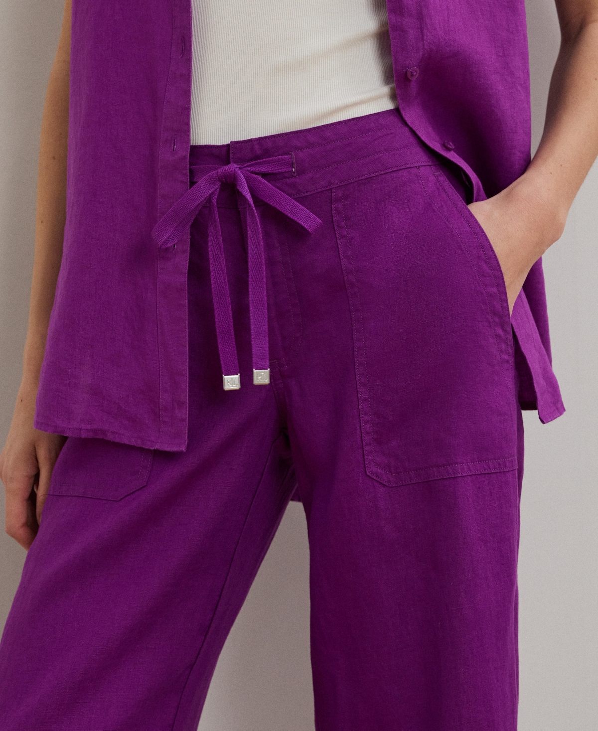 Shop Ralph Lauren Wide-leg 100% Linen Pants, Regular & Petite