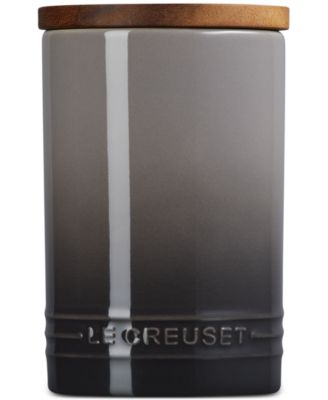 Stoneware Signature Canister with Wood Lid, 26-Oz.
