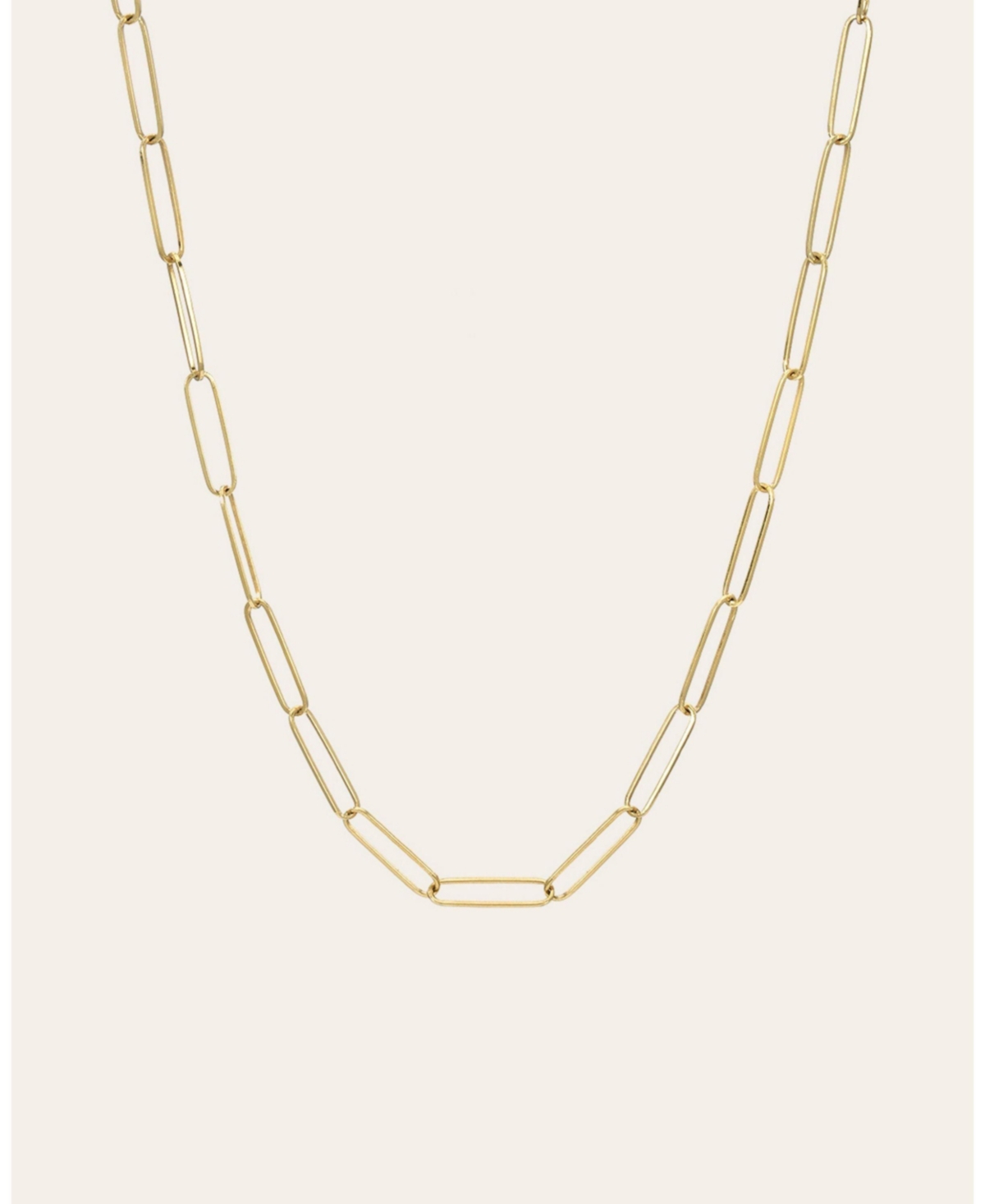 14k Gold Paper Clip Chain Necklace - Yellow gold