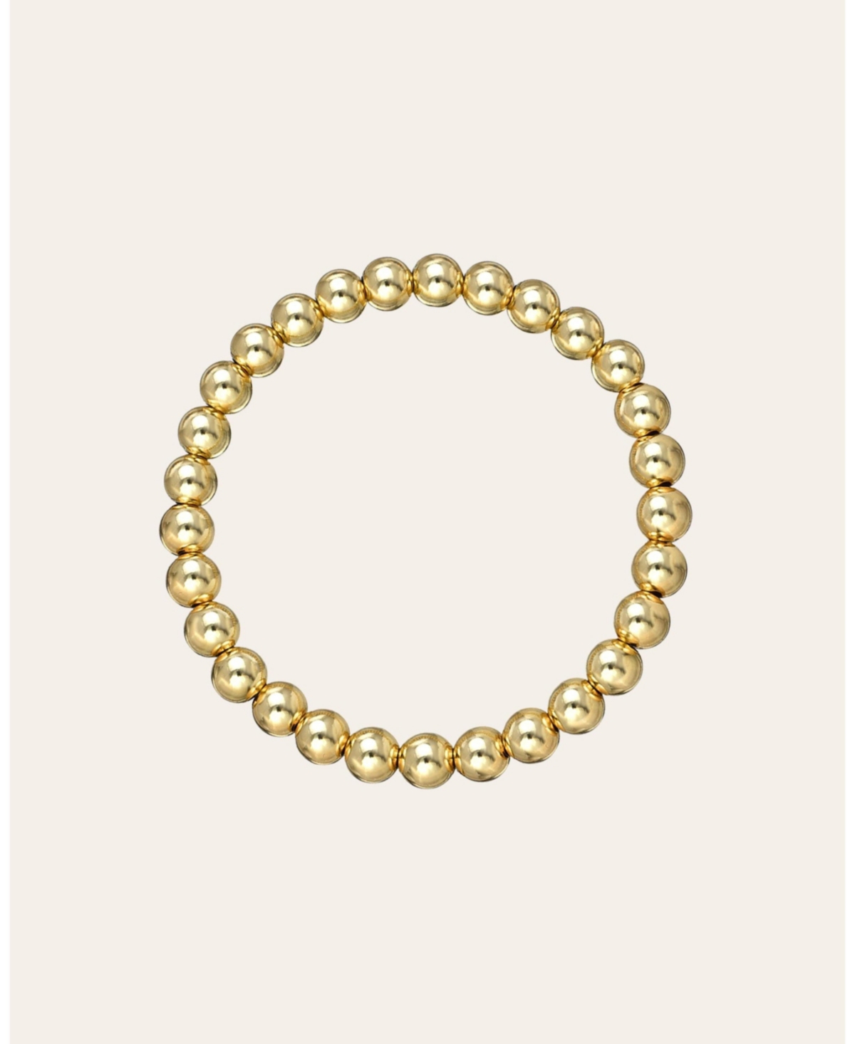 6mm Gold Bead Bracelet - Yellow gold vermeil