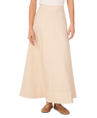 1.STATE - Women's Denim Front-Slit Midi Skirt