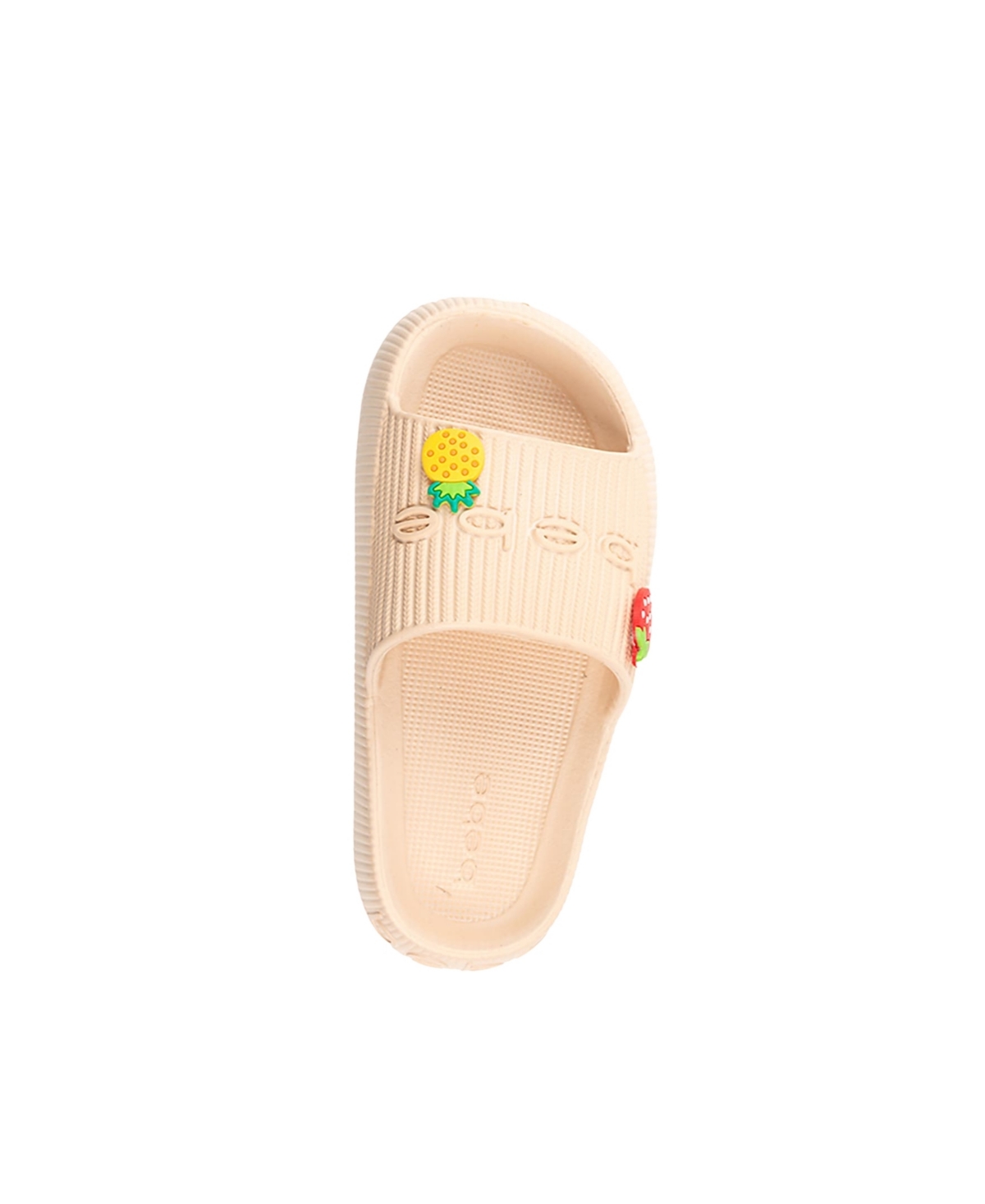 Bebe Little And Big Girls Fun And Stylish Platform With  Logo And Charms Slides In Sand