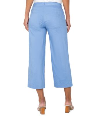 Petite Wide-Leg Cropped Tie-Waist Pants