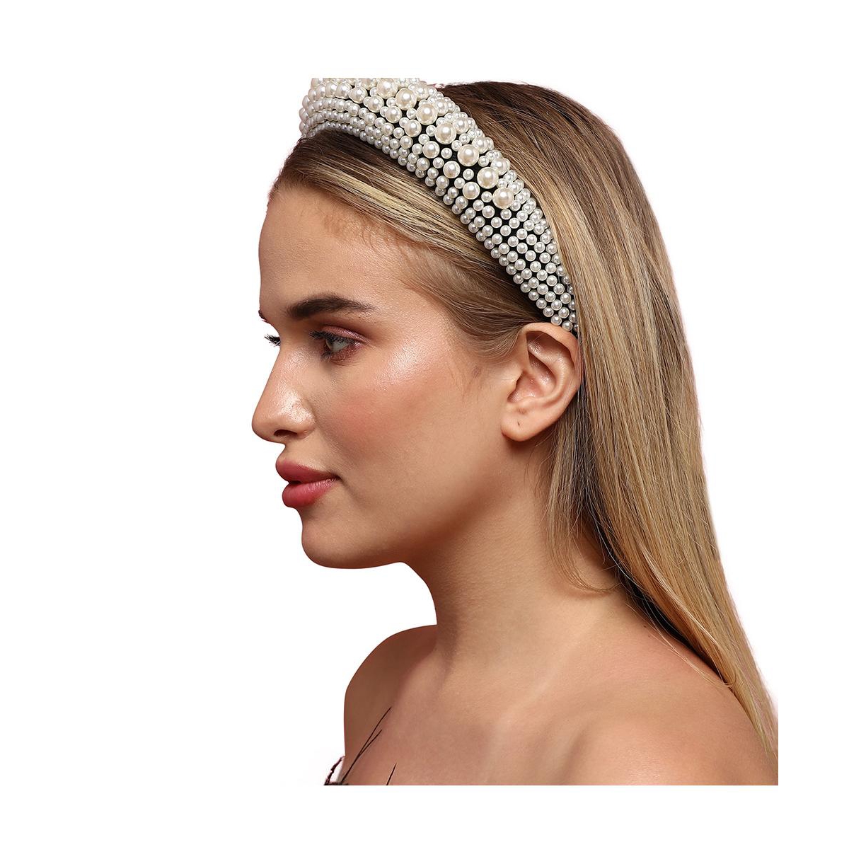 Sohi Cluster Hairband In White
