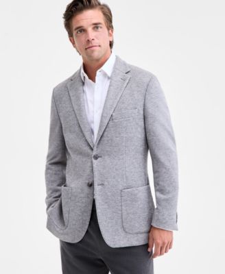 Michael Kors - Men's Classic-Fit Stretch Heather Gray Knit Sport Coat
