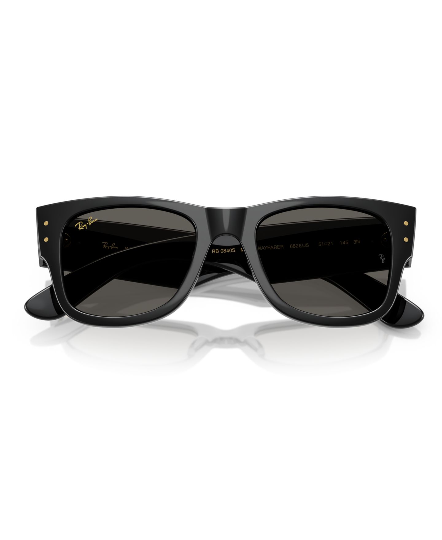 Солнцезащитные очки Ray-Ban Unisex Mega Wayfarer Blacked Out Collection Sunglasses, RB0840S, цвет: Чёрный — фото 2