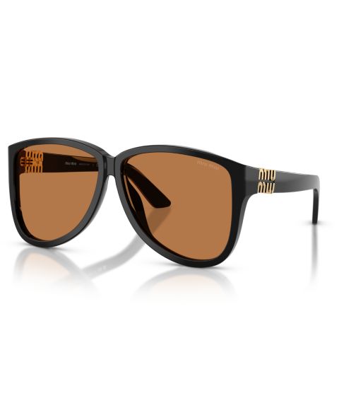 Женские солнцезащитные очки MIU MIU Large Sunglasses, MU A08S, цвет: Чёрный