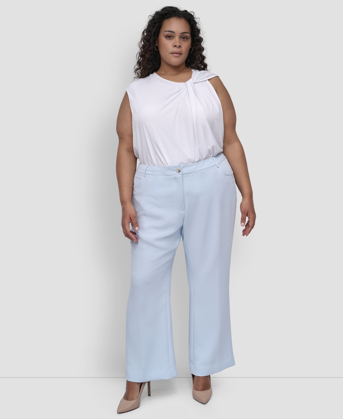 Dkny Plus Size Mid Rise Straight-leg Pants