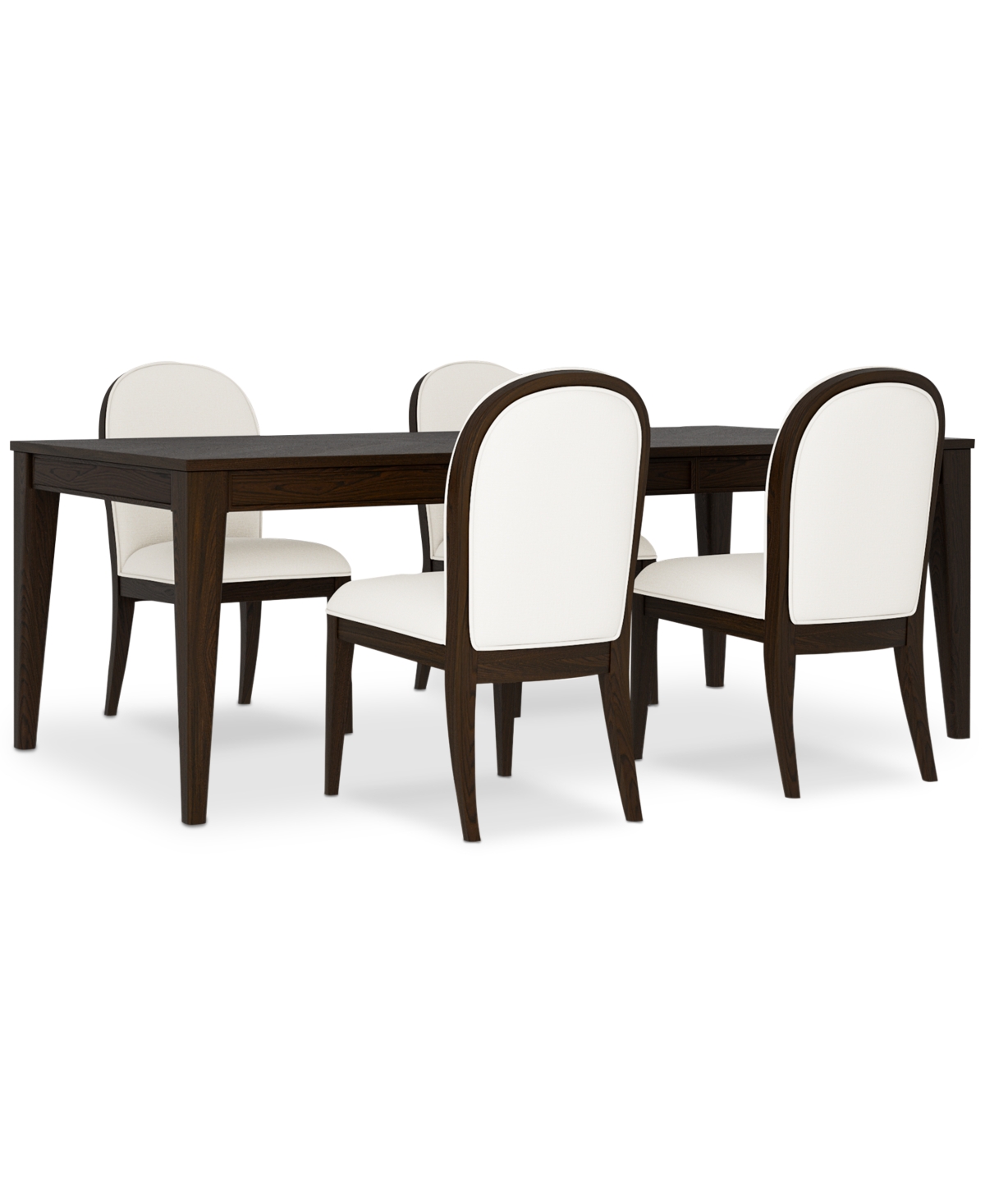 Macy's Mazen 5-pc. Dining Set (table & 4 Curved Side Chairs) In Dark Brown
