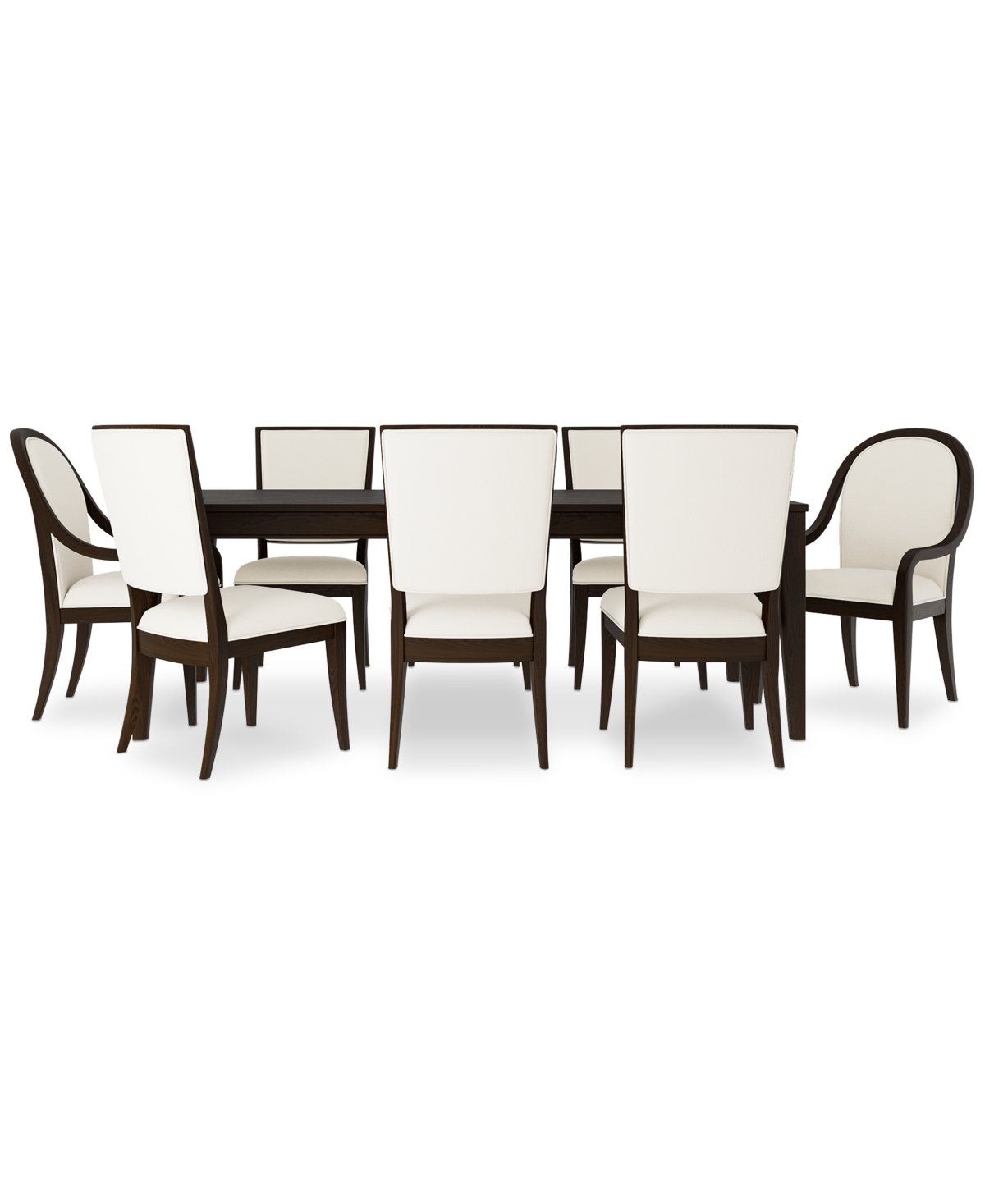 Macy's Mazen 9-pc. Dining Set (table, 6 Side Chairs & 2 Arm Chairs) In Dark Brown