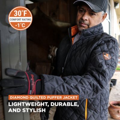 Big & Tall Lightweight Diamond Quilted Jacket Versatile Fall Jacket, Warm Layered Outerwear