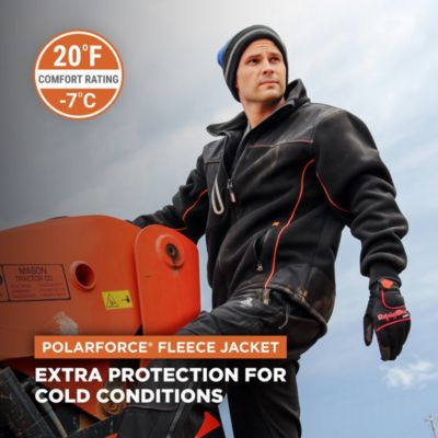 Men's PolarForce Hybrid Fleece Jacket Warm Winter Coat, Lightweight, Flexible, Insulated Performance