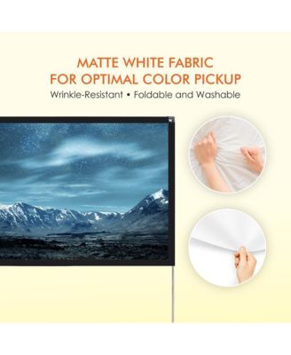 80" Portable Outdoor Projection Screen – Lightweight Frame Stand, HD 16:9 Display