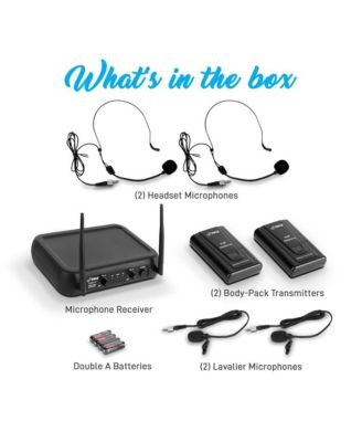 VHF Fixed Frequency with Adjustable Volume Control Wireless Microphone System