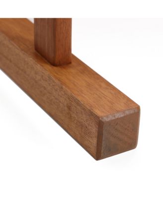 Natural Solid Wood 47.2-Inch Long Rectangle Sloping Seat Outdoor Bench