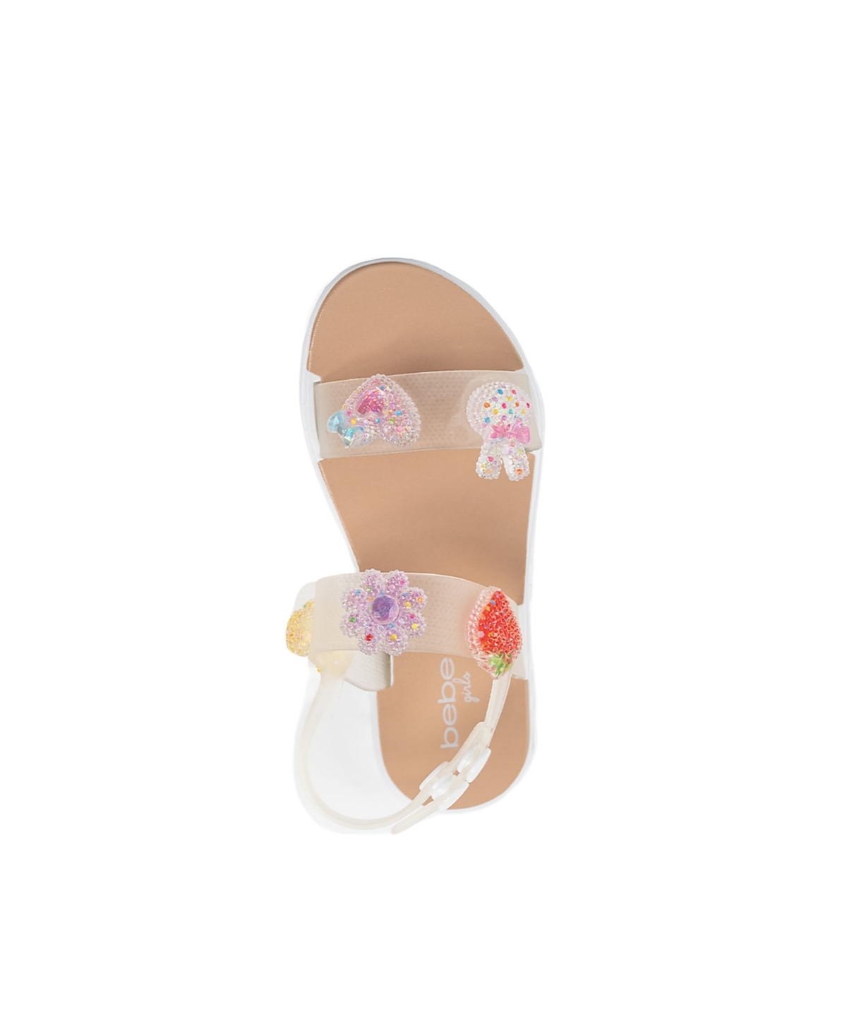 Bebe Little Girls Fun And Comfortable Summer With Novelty Charms Sandals In Pink Multi