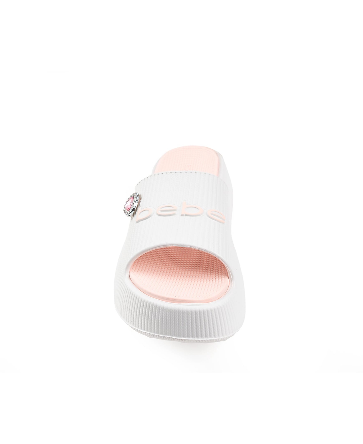 Bebe Little And Big Girls Trendy And Comfortable Summer Platform Slides In White