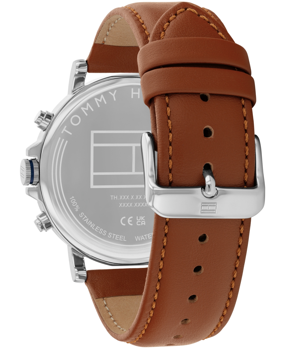 Tommy Hilfiger Men's Multifunction Brown Leather Strap Watch, 44mm In Brown
