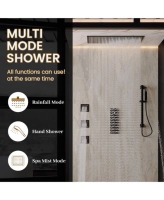 Body Jets With Handheld Shower Ceiling-Mounted Thermostatic Shower System