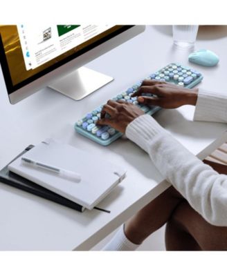 Wireless Keyboard and Mouse Combo, 2.4Ghz USB Full Size Typewriter Keyboard with Number Pad and Sport Car Mouse for PC Computer Desktop Windows