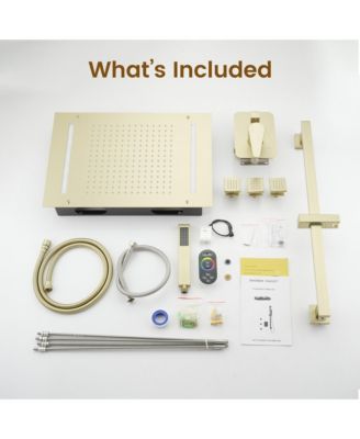 All-In-One Thermostatic Shower System with LED Light and Body Jets