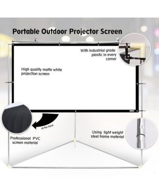 Outdoor Projector Screen – 72" Portable Viewing Display with Frame Stand, HD 16:9 Display