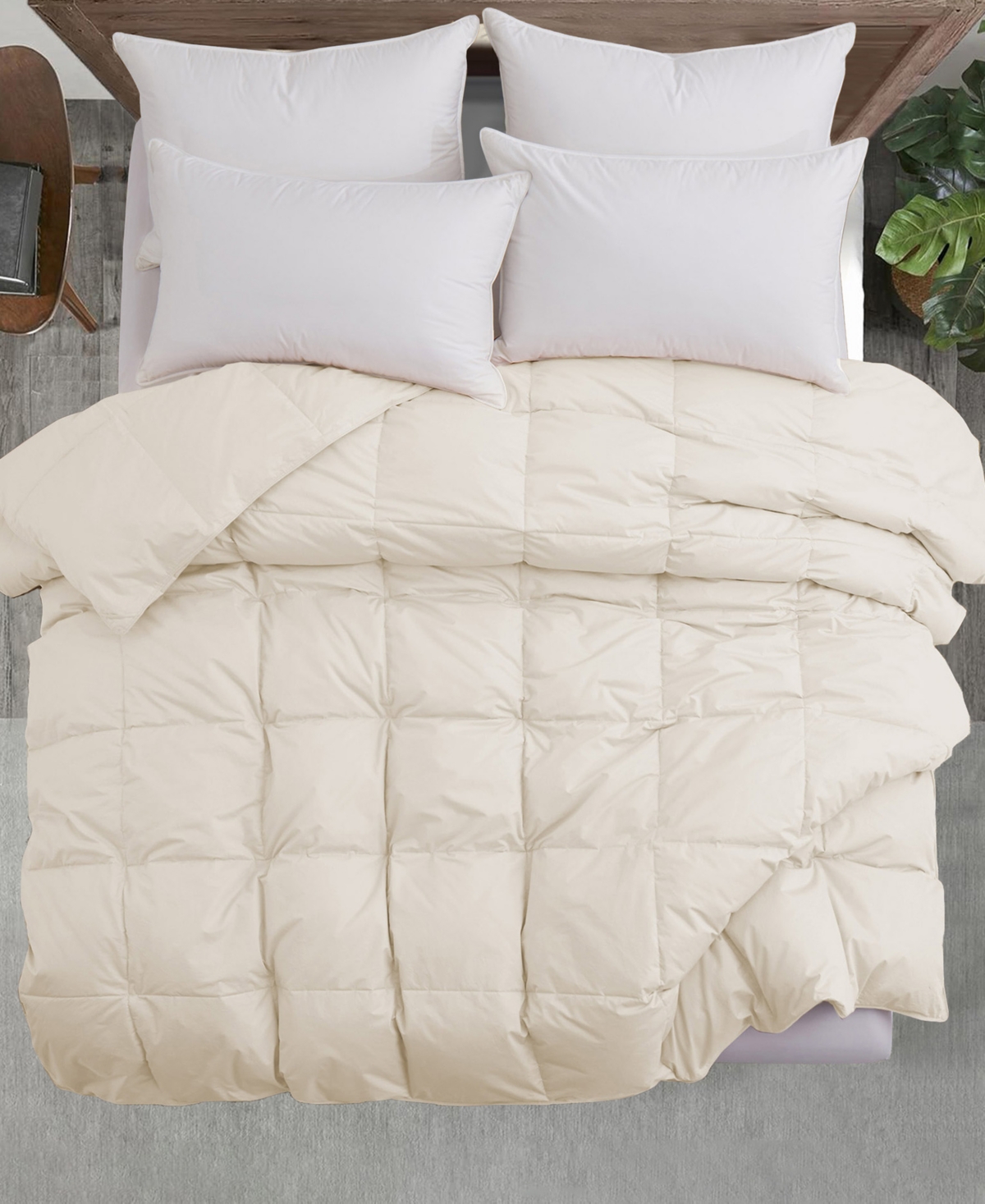 Unikome Luxurious Comfort Cotton Goose Down Feather Comforter, California King