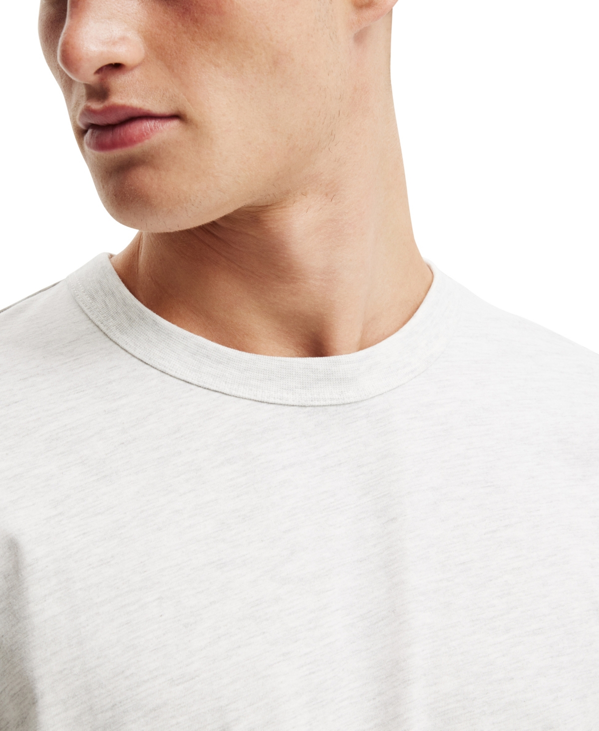 Shop Cotton On Men's Cropped Fit Long Sleeve T-shirt In White Marle