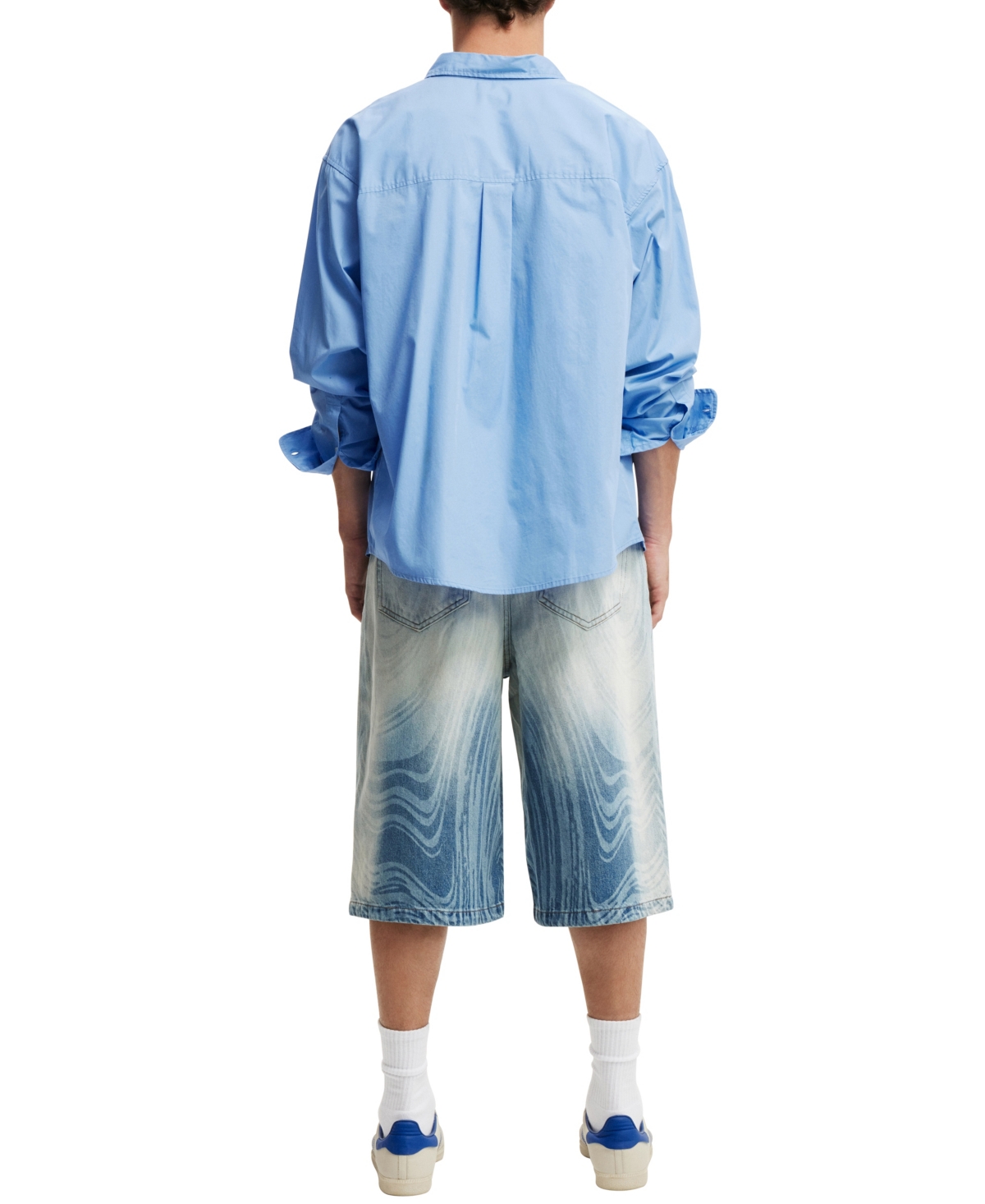 Shop Cotton On Men's Super Baggy Jort Shorts In Whirlpool Blue