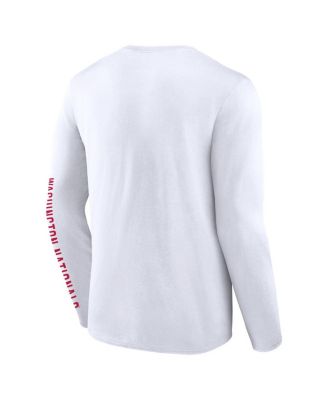 Men's White Washington Nationals Press Box Long Sleeve T-Shirt