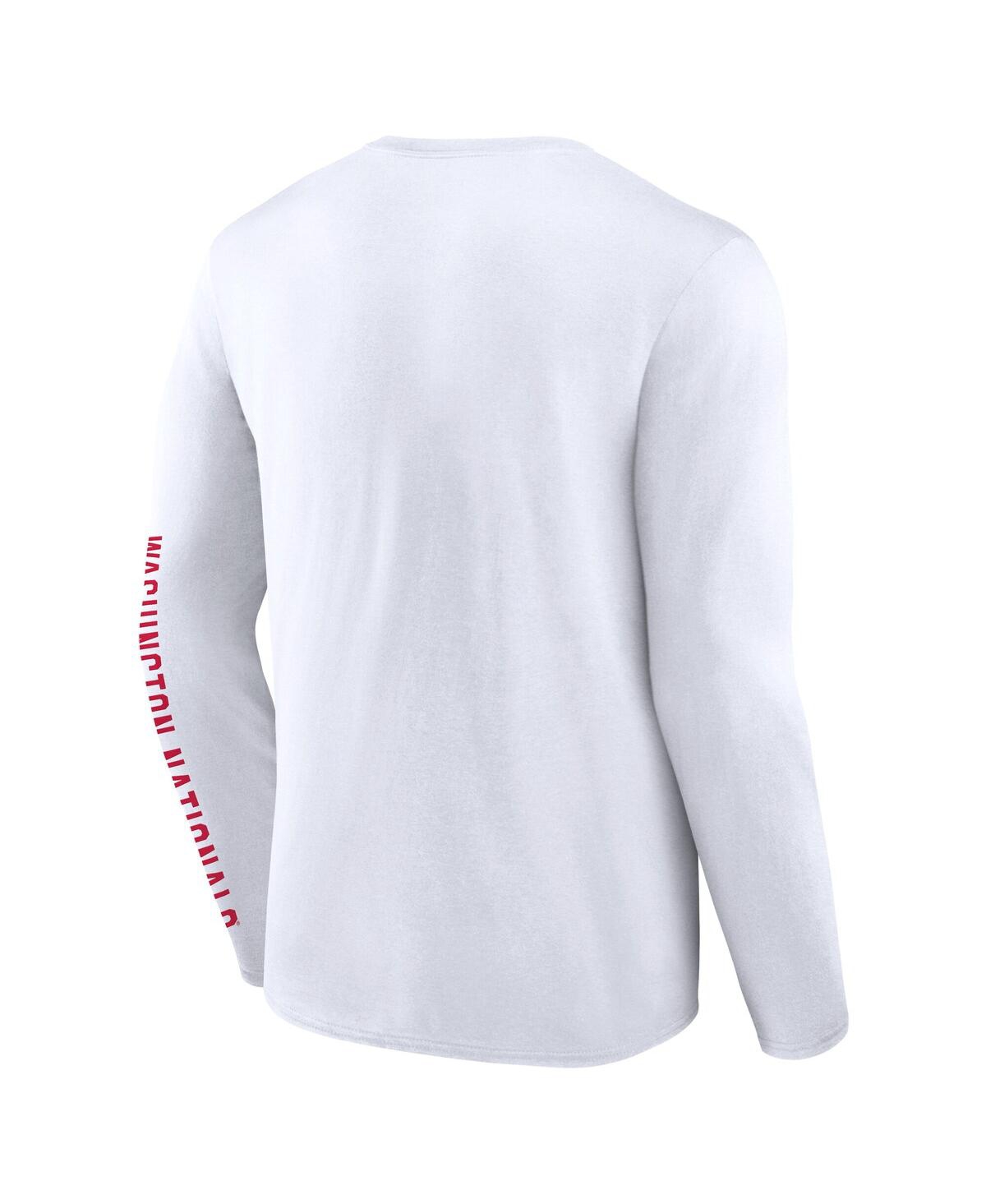 Fanatics Men's White Washington Nationals Press Box Long Sleeve T-shirt In White