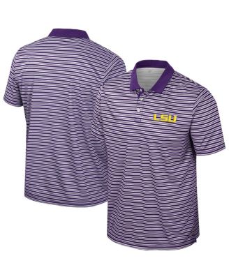 Colosseum - Men's Purple LSU Tigers Striped Polo
