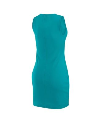 x Gracie Hunt Women's Aqua Miami Dolphins Ribbed Tank Dress