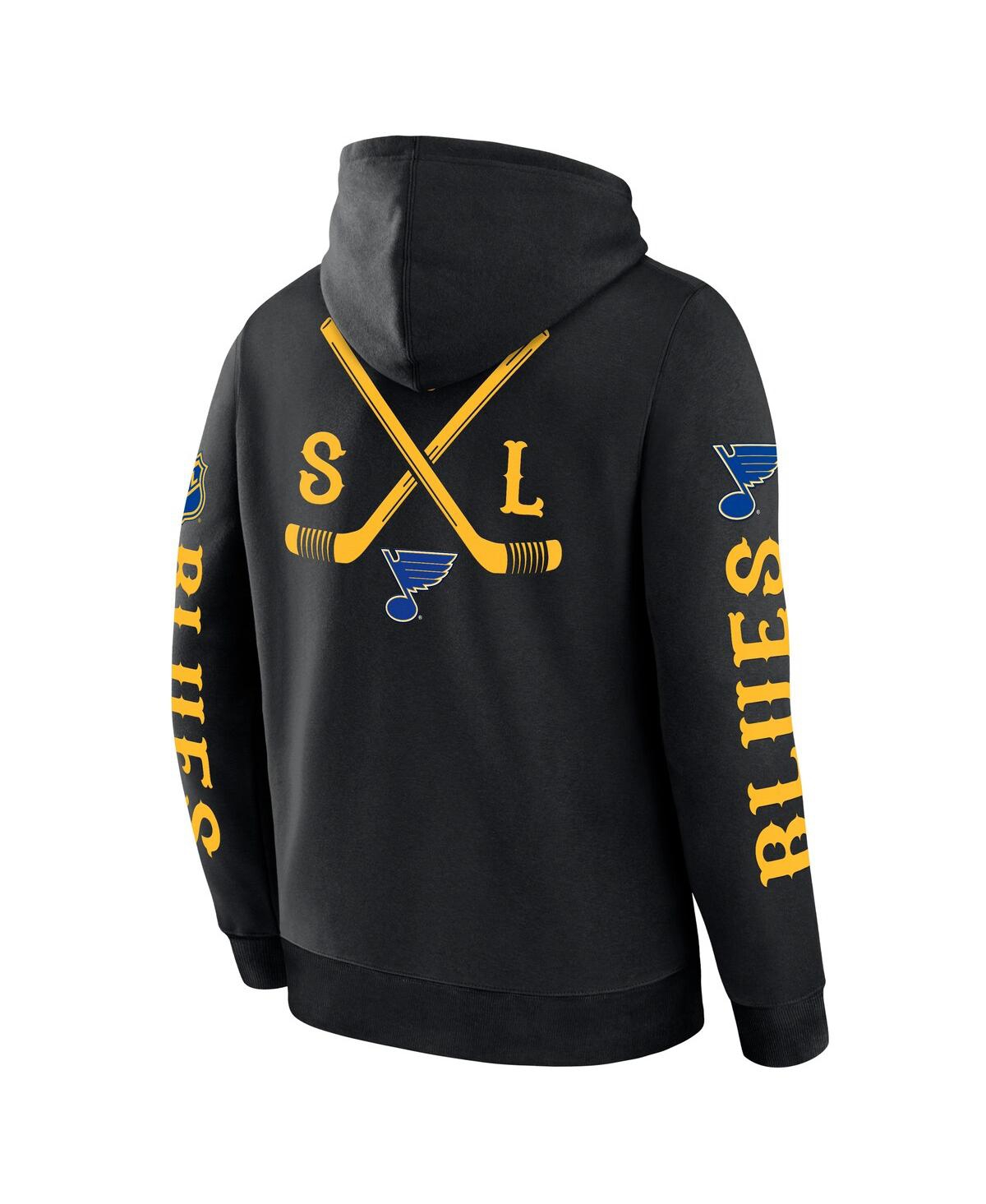Fanatics Men's Black St. Louis Blues Big City Legacy Fleece Pullover Hoodie In Black