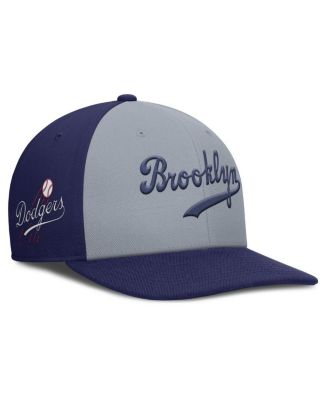 Nike - Men's Gray/Royal Brooklyn Dodgers Cooperstown Collection Pro Performance Snapback Hat
