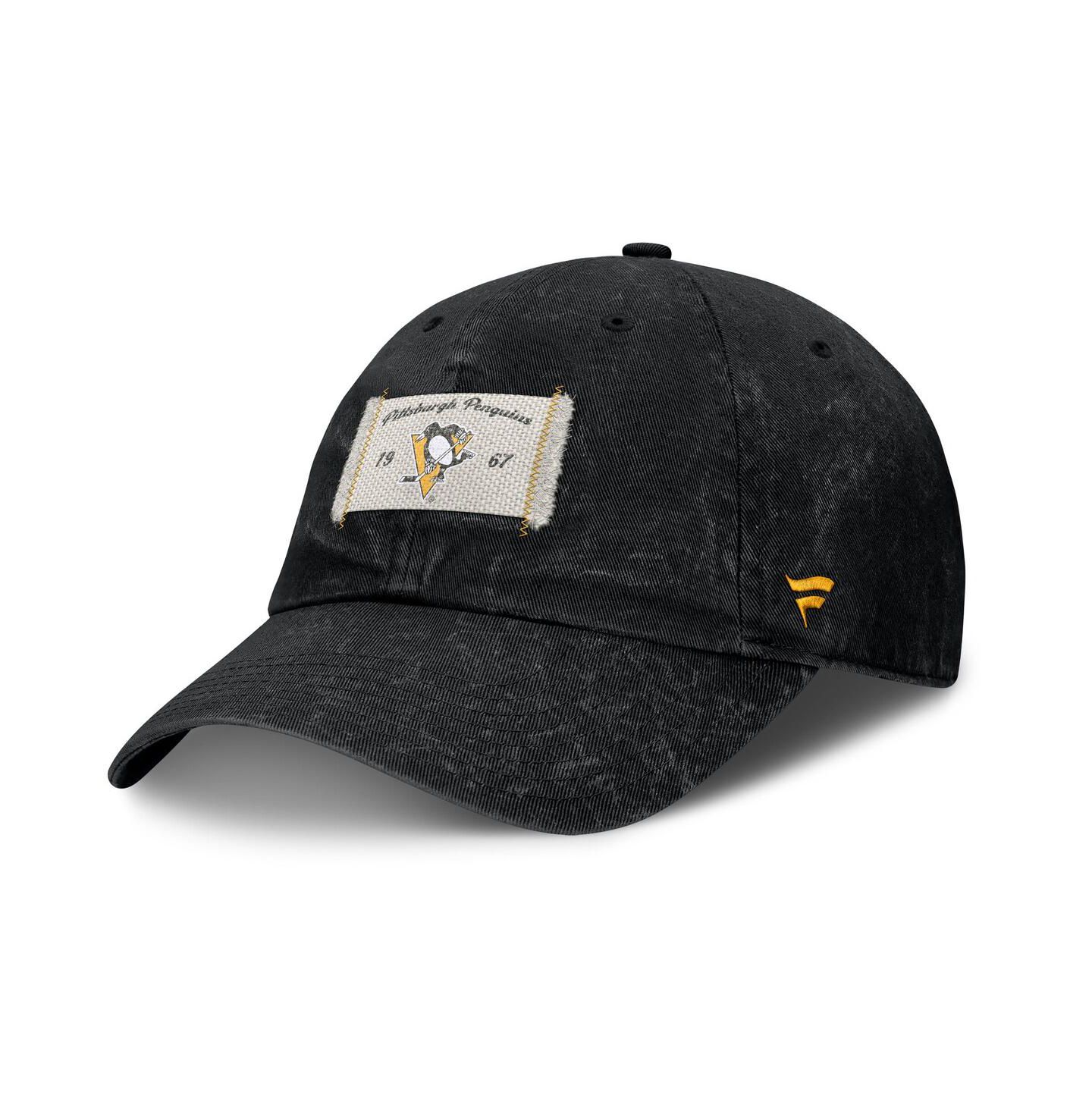 Женская кепка Fanatics Black Pittsburgh Penguins Heritage Away Game Adjustable Hat — фото 1