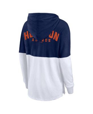Women's Navy/White Houston Astros Backup Option Pullover Hoodie