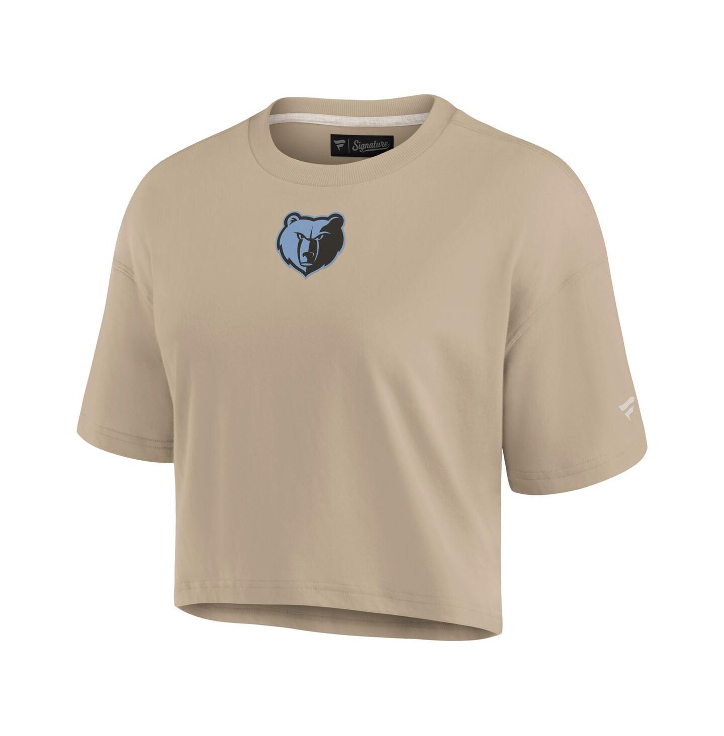 Женская футболка Fanatics Khaki Memphis Grizzlies Elements Super Soft Boxy Cropped — фото 3
