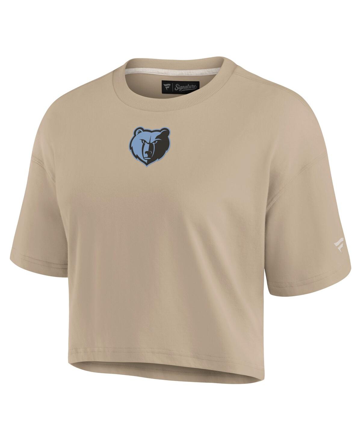 Fanatics Women's Khaki Memphis Grizzlies Elements Super Soft Boxy Cropped T-shirt In Khaki