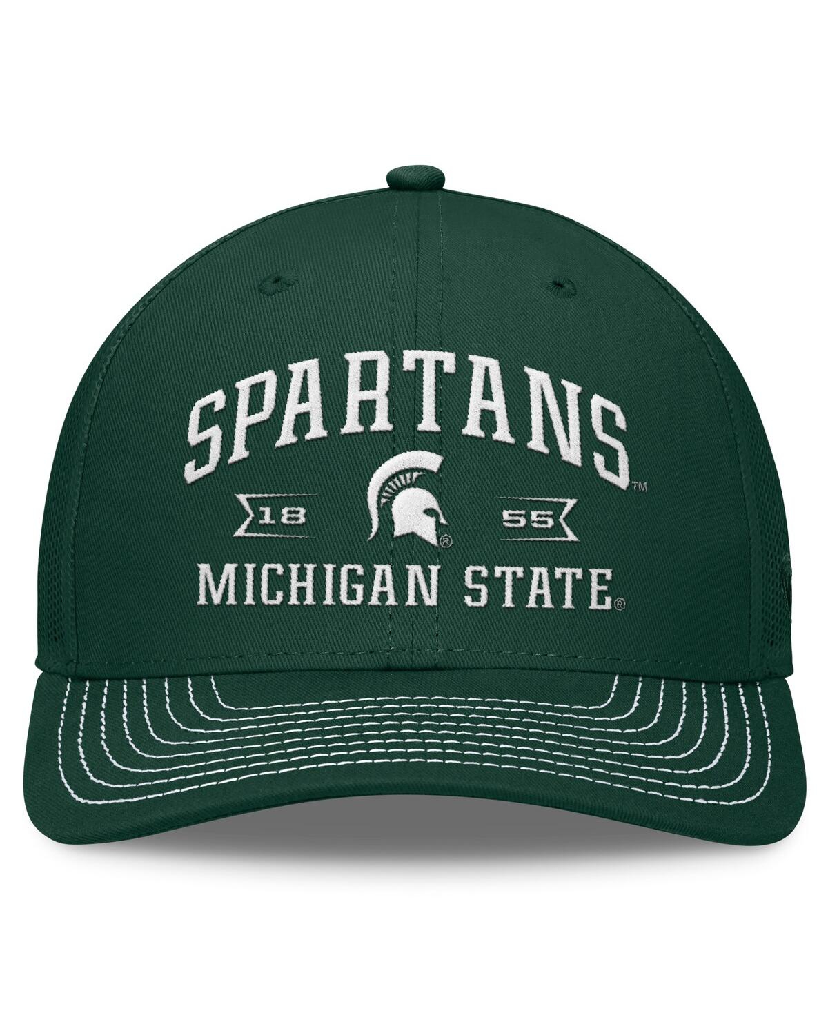 Top Of The World Men's Green Michigan State Spartans Carson Trucker Adjustable Hat In Green