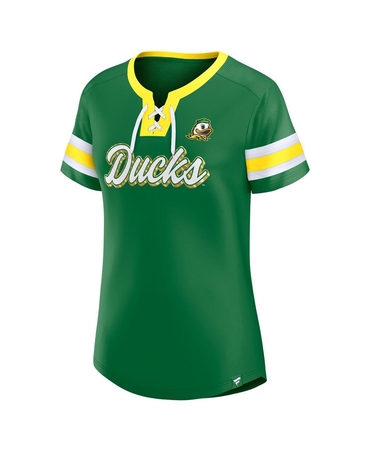Fanatics Women's Green Oregon Ducks Iconic Athena Lace-up T-shirt