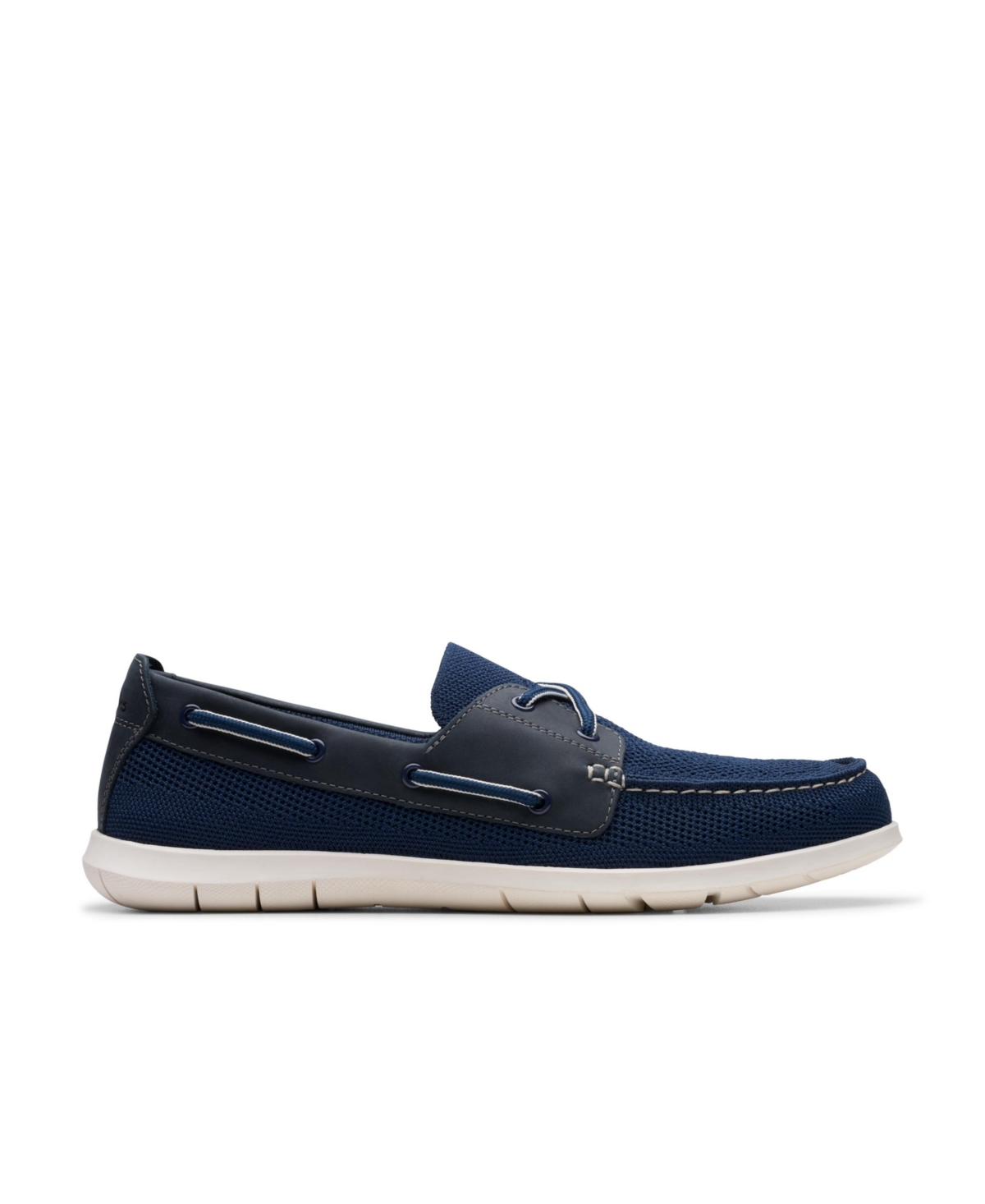 Clarks Men's Flexway Tie Casual Slip On Boat Shoe In Navy Combi