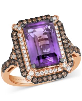 Deep Sea Blue Topaz (3-7/8 ct. t.w.) & Diamond (5/8 ct. t.w.) Double Halo Ring in 14k Rose Gold (Also Available in 14K White Gold or 14k Yellow Gold)