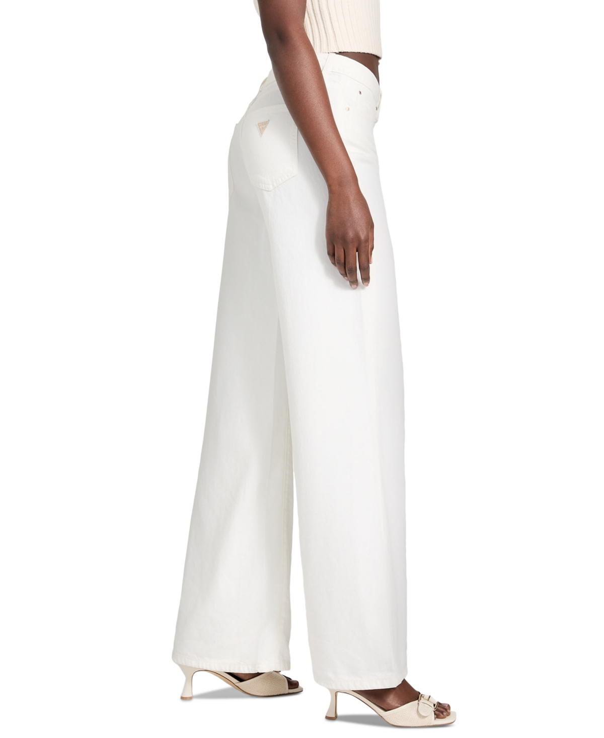 GUESS WOMEN'S MID-RISE WIDE-LEG JEANS 