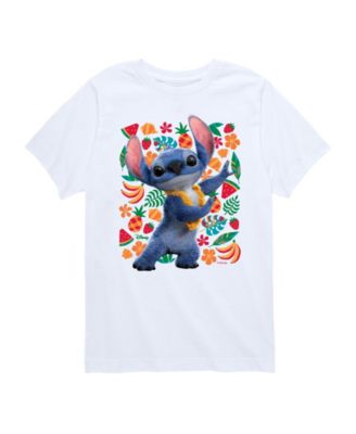 Lilo & Stitch Big Boys Lilo Stitch Live Action Stitch Fruit Graphic T-Shirt - White