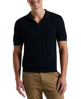 Perry Ellis - Men's Johnny Collar Stripe Polo Shirt