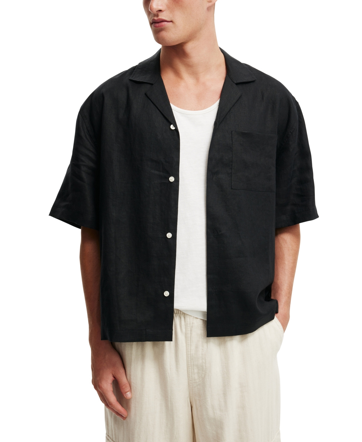 Shop Cotton On Men's Box Fit Short Sleeve Shirt In Black